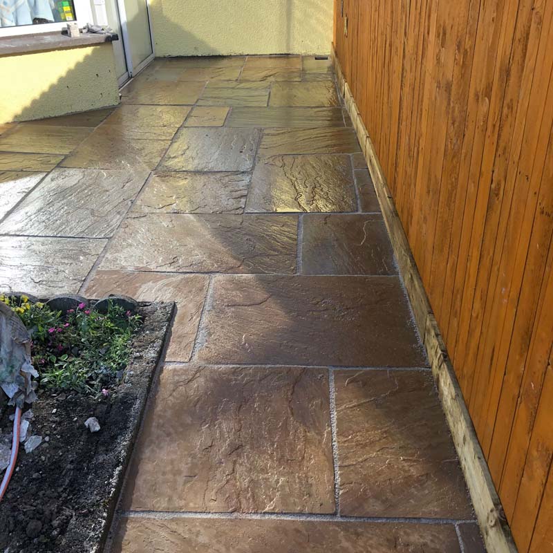 patio installation paving slabs cork